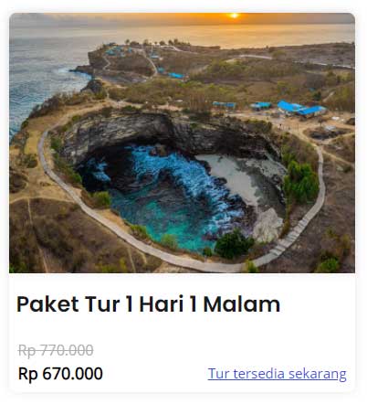 Paket Tour Wisata Nusa Penida Murah - 1 Hari 1 Malam