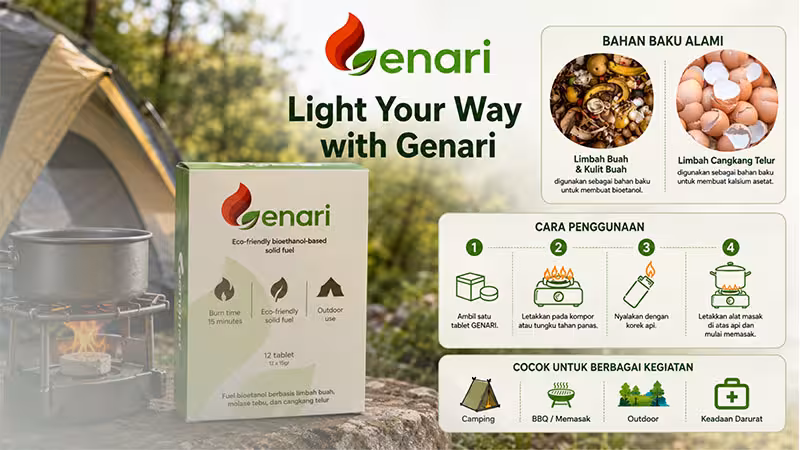 Mahasiswa Undip Luncurkan GENARI, Bahan Bakar Padat Bioetanol dari Limbah untuk Aktivitas Outdoor